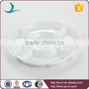 White Porcelain Eco 5 Compartment Sectional Dinner Plates thumbnail-1
