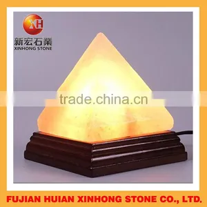 Himalayan Floor Salt Crystal Lamp for Home With Wooden Base Design thumbnail-1