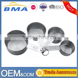 Set of 4pcs Stainless Steel Measuring Cups and Measuring Spoon Set With Silicone Handle thumbnail-1