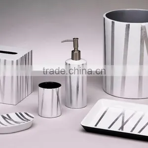 High Quality Best Selling Lacquer Silver Leaf Bath Sets From Vietnam thumbnail-1