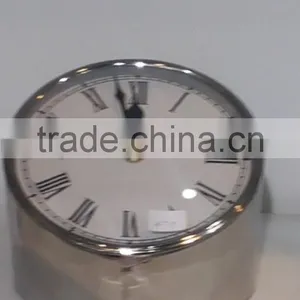 Contemporary Style Round Metal Table Clock in Steel Mirror Polish thumbnail-1