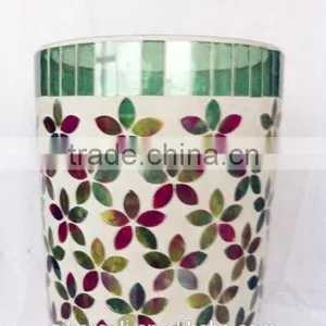Unique Mosaic Beautiful Glass Vase Hand Made Color thumbnail-3