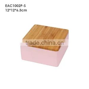 Pink Concrete Jewelry Box With Wood or Bamboo Lid thumbnail-5