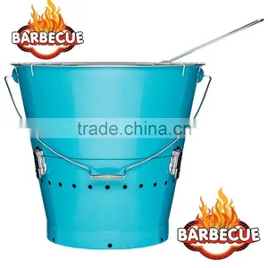 High Quality Portable Charcoal BBQ Grill Garden Barbecue BBQ Bucket Barrel thumbnail-1