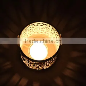 2016 Popular Metal Hollow Out Candle Holder White Metal Lantern Christmas Home Decoration Candlestick Hollow Candle Holders thumbnail-6