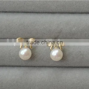 8-9 mm White Freshwater Pearl Necklace and Earring Sets thumbnail-5