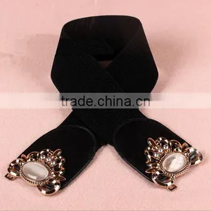 Wholesale Opal Stone Inlaid Flower Pattern Alloy Buckle Sex Women Lady Wide PU Waist Belt thumbnail-4