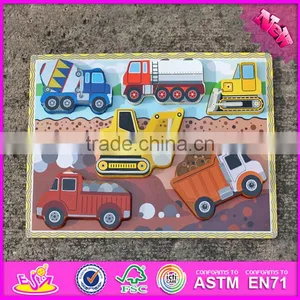 2016 New Design Educational Car Puzzle Wooden Learning Shapes for Toddlers W14D020 thumbnail-1