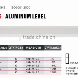 No Vial Level Construction Tools Aluminum Spirit Level thumbnail-2