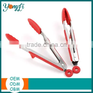 Heat Resistance Non-Stick Tong With Built-in Stand For Silicone Gripper Set of 9 and 12 Inch Stainless Steel Food Tongs thumbnail-3