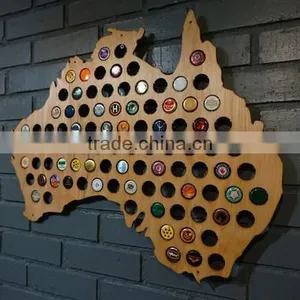 Hot Selling Beer Cap Maps Bottle Beer Soda Pop Wood Cap Organizer thumbnail-5