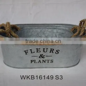 Rustic Vintage Style Handmade Metal Garden Flower Pot Excellent Quality thumbnail-1