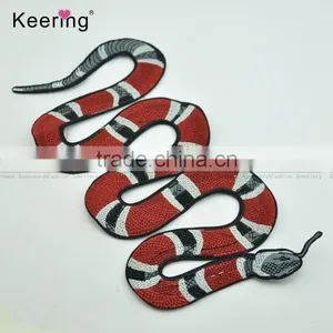 Fancy Applique Embroidery Snake Patches for Jeans Blouses WEF-110 thumbnail-3