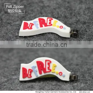 Factory Price Custom Garment PVC Zipper Sliders With Printing Design thumbnail-1