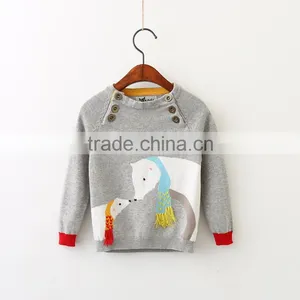 New Design Baby Girl Knit Sweater Cute White Bear Unisex Kid Pullover Sweatshirt thumbnail-1