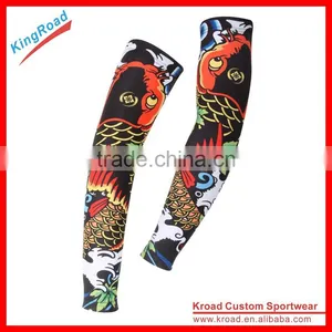 Fluo Yellow Outdoor Cooling Fashion Arm Sleeves Cover UV Sun Protection for Cycling Basketball, Golf, Football thumbnail-3