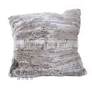 CX-D-79 Cushion Covers Real Rabbit Fur Decorative Pillow Drop Ship Paypal thumbnail-2