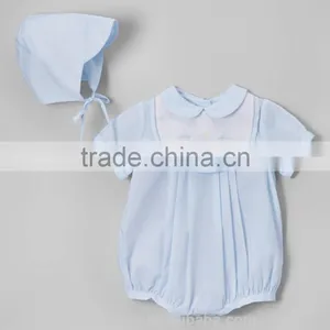 China Factory Girls Summer Clothes Outfit 2-Piece Colored Printing Pompom Cotton Set Smock Clothing Children thumbnail-1