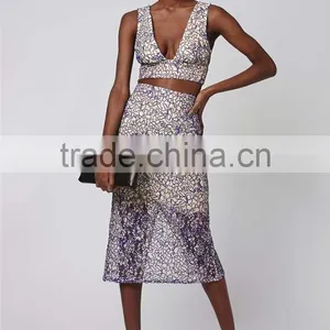 New Arrival Long Skirt Lady Cord Lace Pencil Skirt With High Waist Split See Through Clothes thumbnail-5