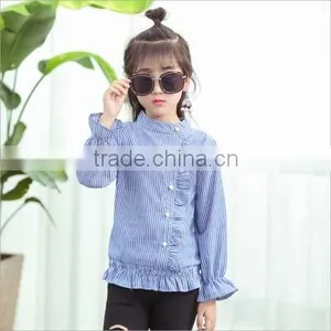 2-7 Years Wholesale 2017 New Autumn Cotton Stripe Full Sleeves Kids Girls Blouse thumbnail-4