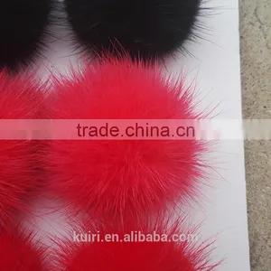 2016 New Design Pom Pom Fur Balls Genuine 8cm Real Rabbit Colorful Mink Fur Ball Pom thumbnail-4