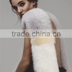 European Big Movie Star Natural Fox Fur Muffler Scarf Multi-color Trendy Amazing Real Fox Fur Scaves Wholesale thumbnail-1