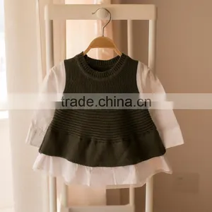 S32908W Knitted Sweater Dress Pullovers Sweaters With Lace Shrugs Dresses Crochet Long Girls Sweater thumbnail-3