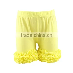 2017 New Arrival Kids Summer Hot Solid Baby Icing Ruffle 100% Cotton Girls Shorts thumbnail-2
