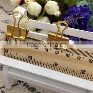Gold Steel Binder Clip Creative Studen Stationery Office File Clip thumbnail-3