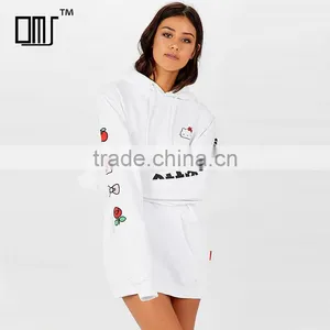 Cute off White Hoodie Custom Logo Ladies Long Sleeve Hoodie With Prints thumbnail-1