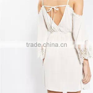 Summer Chic Lace Hemmed Hot Selling Cold Shoulder Dresses for Pregnant Women thumbnail-3