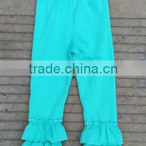 2015 Girls Ruffle Leggings Solid Colors Kids Cotton Pants Wholesale Girls Triple Ruffle Pants thumbnail-6