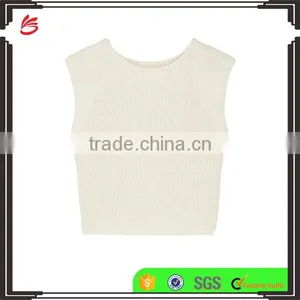 2017 New Display Ivory Cashmere Cotton and Silk Blend Slips On Knitted Top thumbnail-1