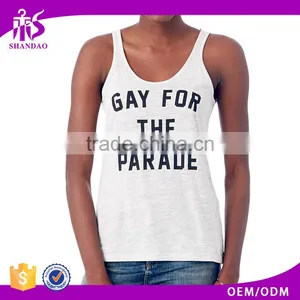 Guangzhou Shandao OEM Hot Selling Series 160g 80% Cotton 20% Polyester Printed Custom Manufacturer Tank Top thumbnail-1