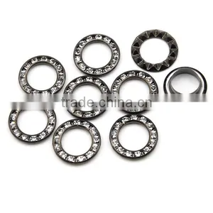 3 Colors 15mm Round Metal Brass Rhinestone Eyelets Crystal Diamond Grommets Glass Eyelets RE-15mm-001 thumbnail-3