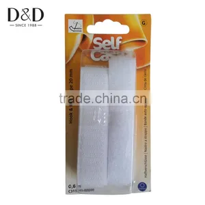 D&D 20mm*60cm Sticky Self White Magic Sticky Hook and Loop Adhesive Fastener Cloth Tape thumbnail-1