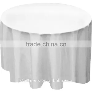 Factory Wholesale Wedding Polyester Round Plain White Black Ivory Table Cloth thumbnail-2