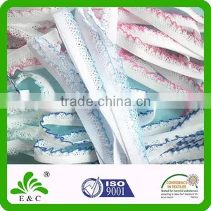 Colorful Fine Quality Fabric Ruffle Nylon Spandex Elastic Lace Trim thumbnail-1