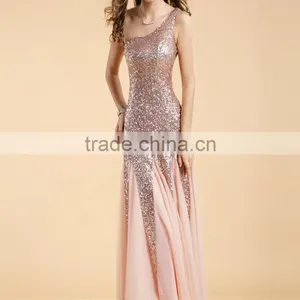 Evening Dress Wedding Costumes One Shoulder Long Dress Formal Dress thumbnail-3