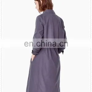 Wholesale OEM Winter Clothes Long Sleeve Coat Modal-blend Women Long Trench Coat thumbnail-3