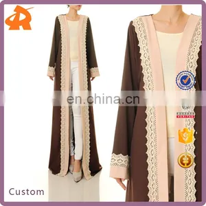 2017 New Design Wholesale Dubai Abaya Islamic Clothing Kimono Open Front Muslim Women Abaya thumbnail-1