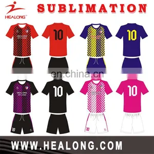 2015 Thailand Original Sublimation Soccer Uniform, Quick Dry Sublimated Soccer Jersey for Man thumbnail-3