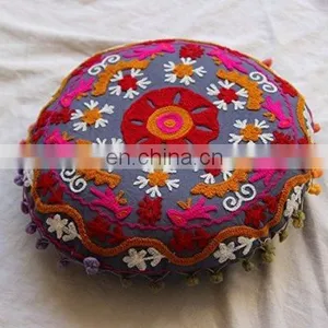 Mexican Fashion Multi Hand Embroidery Decorative Sofa Throw Round Cushion Covers thumbnail-4