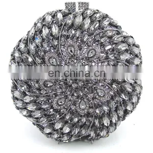 Black Elegant Rhinestone Box Clutch Evening Bags Wedding Bridal Bags thumbnail-1