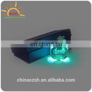 Wholesale Price Engraved 3D Blank Laser Crystal/glass LED Keychain For Wedding Souvenirs thumbnail-3