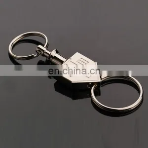 Custom Made House Shaped Blank Metal Keychain With Double Rings thumbnail-2