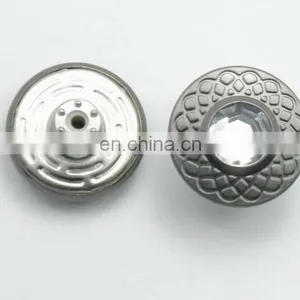 Rhinestone Decorative Non-moveable Head Metal Buttons for Jeans thumbnail-1