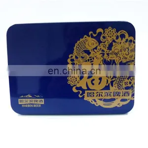 Flat Rectangualr Cake/biscuit Gift Packaging Metal Tin Box Container thumbnail-4