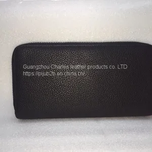 Custom Lychee Layer Suede Leather Long Wallet Men and Europe Multi-function Double Zipper Clutch Bag Clutch Bag Female thumbnail-3