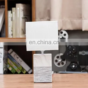 Factory Direct Sale Bulk Cheap Price Cuboid Pillar Ceramic White Modern Marble Table Lamp for Hotel Bedside thumbnail-1